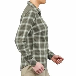 Forclaz Hiking Clothing Women's Travel Backpacking Warm Long-Sleeved Shirt Travel 100