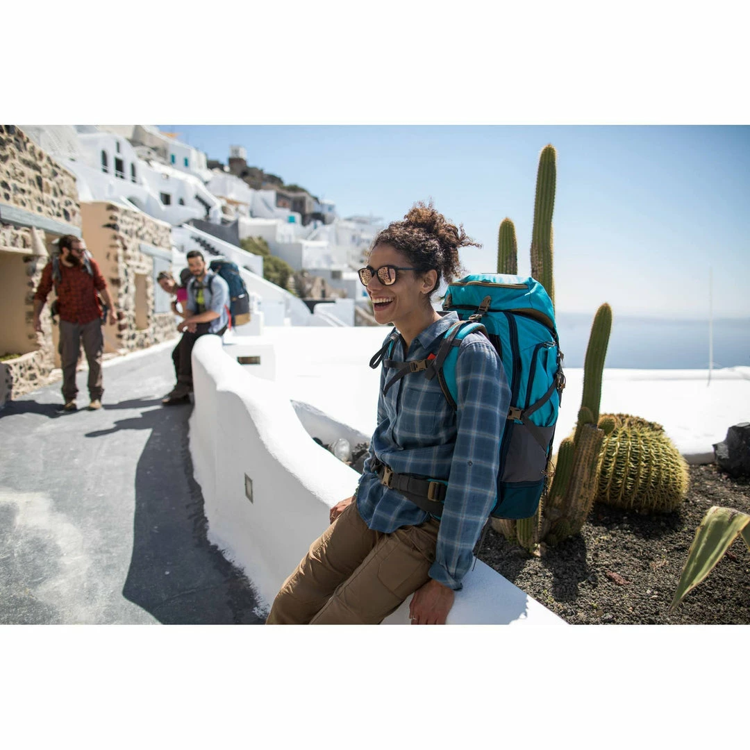 Forclaz Hiking Clothing Women's Travel Backpacking Warm Long-Sleeved Shirt Travel 100