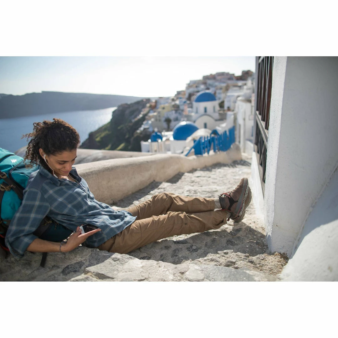 Forclaz Hiking Clothing Women's Travel Backpacking Warm Long-Sleeved Shirt Travel 100