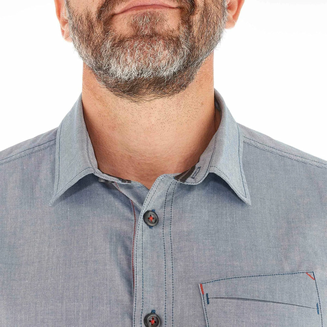 Forclaz Hiking Clothing Men's Travel Backpacking Long-Sleeved Shirt Arpenaz 100