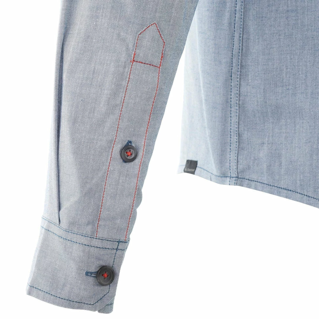 Forclaz Hiking Clothing Men's Travel Backpacking Long-Sleeved Shirt Arpenaz 100