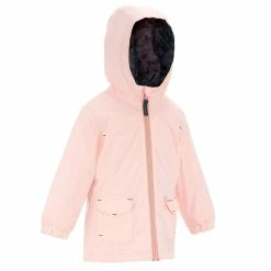 Quechua Girls' Hiking Jacket Hike 100 Warm Waterproof - Coral Hiking Clothing