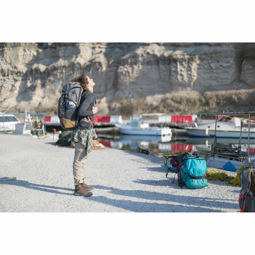 Forclaz Hiking Clothing Women's Travel Backpacking Warm Long-Sleeved Shirt Travel 100