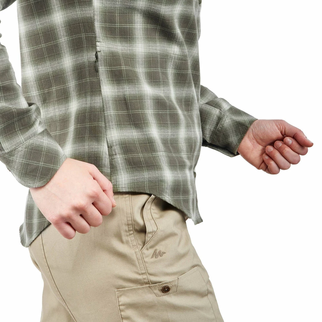 Forclaz Hiking Clothing Women's Travel Backpacking Warm Long-Sleeved Shirt Travel 100