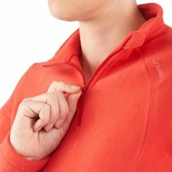 Quechua Hiking Clothing Forclaz 50, Quarter Zip Mountain Hiking Fleece, Women's