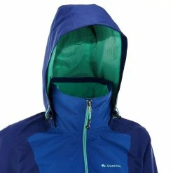 Quechua Hiking Clothing Forclaz 100 Women's Gray Rain Hiking Jacket
