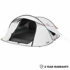 Hiking Clothing Quechua 2 Second Fresh & Black, Waterproof Pop Up Camping Tent, 3 Person