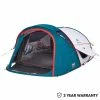 Quechua 2 Seconds XL Fresh & Black, Waterproof Pop Up Camping Tent, 2 Person Hiking Clothing
