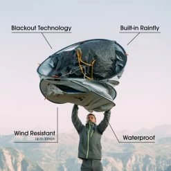Quechua 2 Second Fresh & Black, Waterproof Pop Up Camping Tent, 2 Person Hiking Clothing
