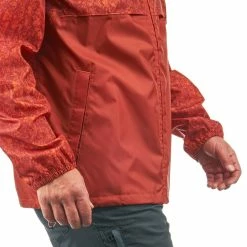 Quechua Hiking Clothing Men's Rain-Cut Zip Hiking Waterproof Rain Jacket