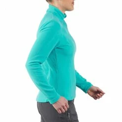 Quechua Hiking Clothing Forclaz 50, Quarter Zip Mountain Hiking Fleece, Women's