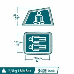 Quechua 2 Second, Waterproof Pop Up Camping Tent, 2 Person Hiking Clothing