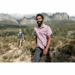 Forclaz Men's Travel Backpacking Short-Sleeved Shirt Arpenaz 100 Hiking Clothing