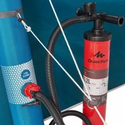 Quechua Air Seconds Fresh & Black, Inflatable Waterproof Family Camping Tent, 5 Person 2 Room Hiking Clothing