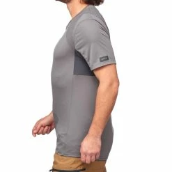 Forclaz Men's Mountain Backpacking Short-Sleeved T Shirt Trek 500 Hiking Clothing