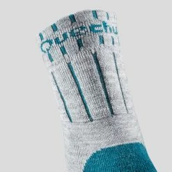 Quechua SH100, Warm Mid Hiking Socks, Kids', 2 Pairs
