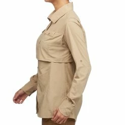 Forclaz Hiking Clothing Women's Backpacking Long-Sleeved Shirt Desert 500