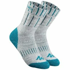 Quechua SH100, Warm Mid Hiking Socks, Kids', 2 Pairs