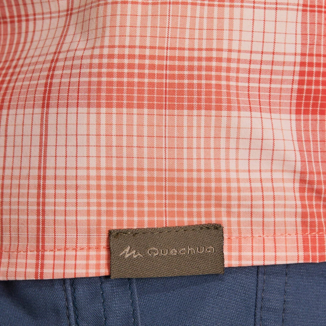 Forclaz Women's Travel Backpacking Short-Sleeved Shirt Arpenaz 500 Hiking Clothing