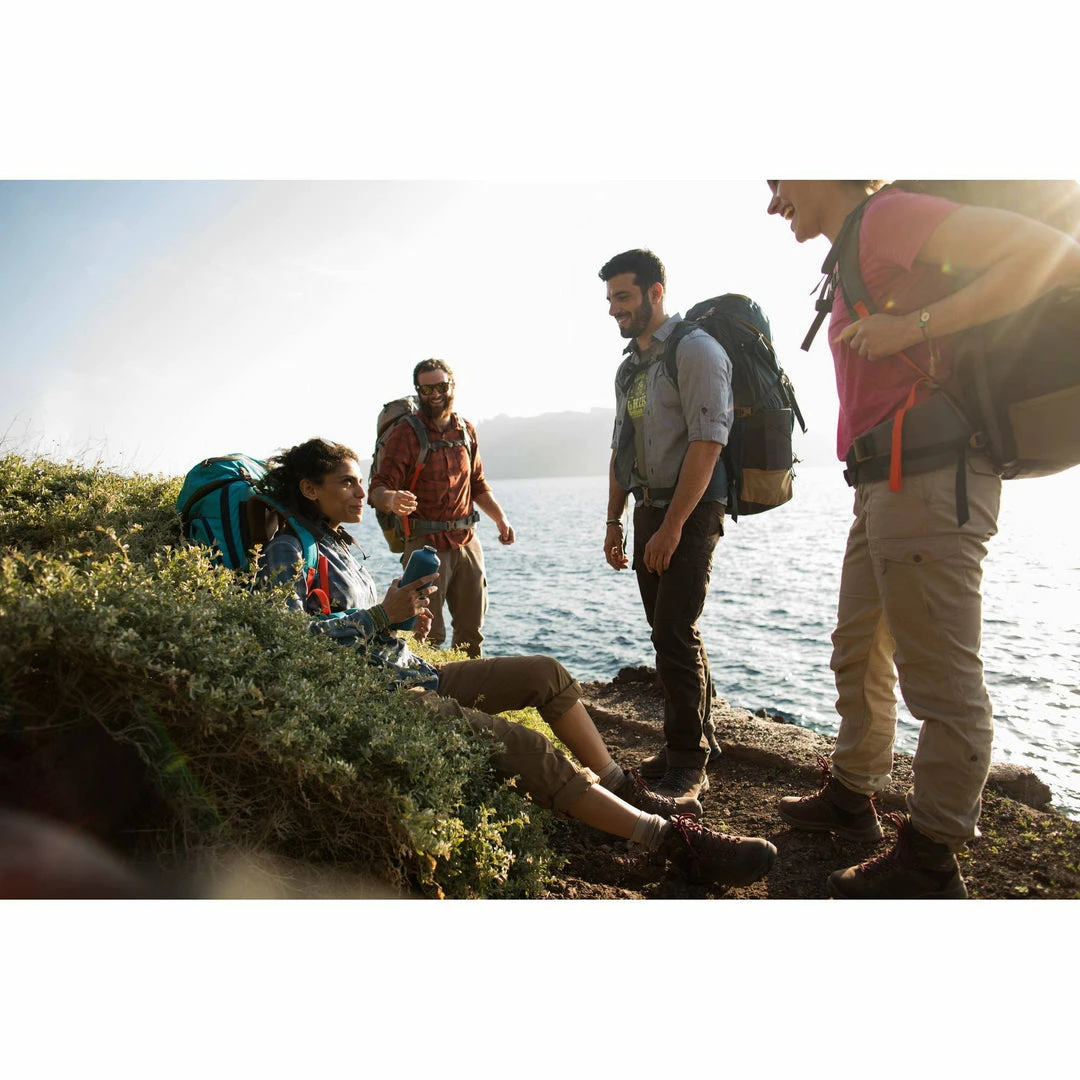 Forclaz Hiking Clothing Men's Travel Backpacking Long-Sleeved Shirt Arpenaz 100