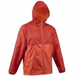 Quechua Hiking Clothing Men's Rain-Cut Zip Hiking Waterproof Rain Jacket