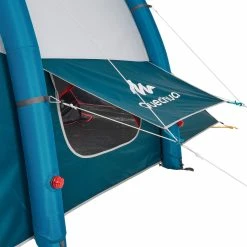 Quechua Air Seconds Fresh & Black, Inflatable Waterproof Family Camping Tent, 5 Person 2 Room Hiking Clothing