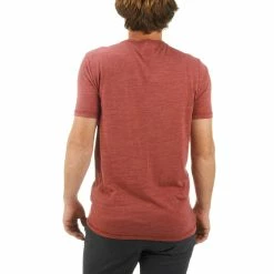 Forclaz Men's Travel Backpacking Short Sleeved Wool T Shirt Techwool 155