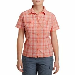 Forclaz Women's Travel Backpacking Short-Sleeved Shirt Arpenaz 500 Hiking Clothing
