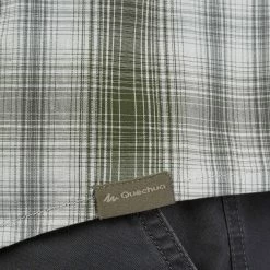 Forclaz Men's Travel Backpacking Short-Sleeved Shirt Arpenaz 100 Hiking Clothing