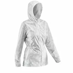 Quechua Raincut NH100, Waterproof Zip Hiking Rain Jacket, Women's Hiking Clothing