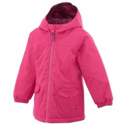 Quechua Girls' Hiking Jacket Hike 100 Warm Waterproof - Coral Hiking Clothing