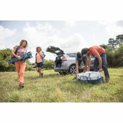 Quechua Air Seconds Fresh & Black, Inflatable Waterproof Family Camping Tent, 5 Person 2 Room Hiking Clothing