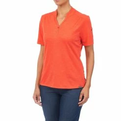 Forclaz Womenâs Travel Backpacking V-Neck Polo Travel 500