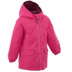 Quechua Girls' Hiking Jacket Hike 100 Warm Waterproof - Coral Hiking Clothing