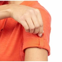 Forclaz Womenâs Travel Backpacking V-Neck Polo Travel 500