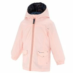 Quechua Girls' Hiking Jacket Hike 100 Warm Waterproof - Coral Hiking Clothing