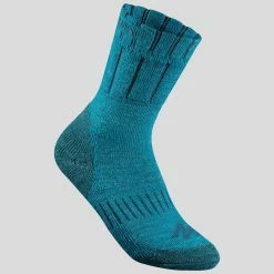 Quechua SH100, Warm Mid Hiking Socks, Kids', 2 Pairs