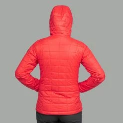 Quechua Hiking Clothing Forclaz Trek 100, Women's Light Backpacking Synthetic Down Jacket With Hoodie