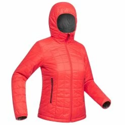 Quechua Hiking Clothing Forclaz Trek 100, Women's Light Backpacking Synthetic Down Jacket With Hoodie