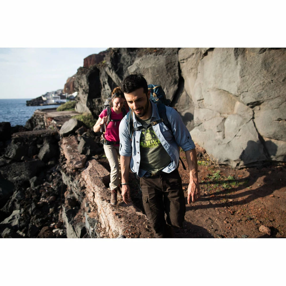 Forclaz Hiking Clothing Men's Travel Backpacking Long-Sleeved Shirt Arpenaz 100