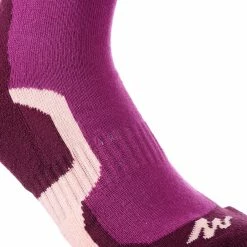 Quechua Crossock, High-Length Hiking Socks, Kids', 2 Pairs Hiking Clothing