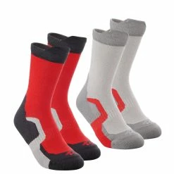 Quechua Crossock, High-Length Hiking Socks, Kids', 2 Pairs Hiking Clothing
