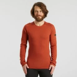 Hiking Clothing Forclaz Trek 500, Long Sleeved Merino Wool Hiking T-Shirt, Men's