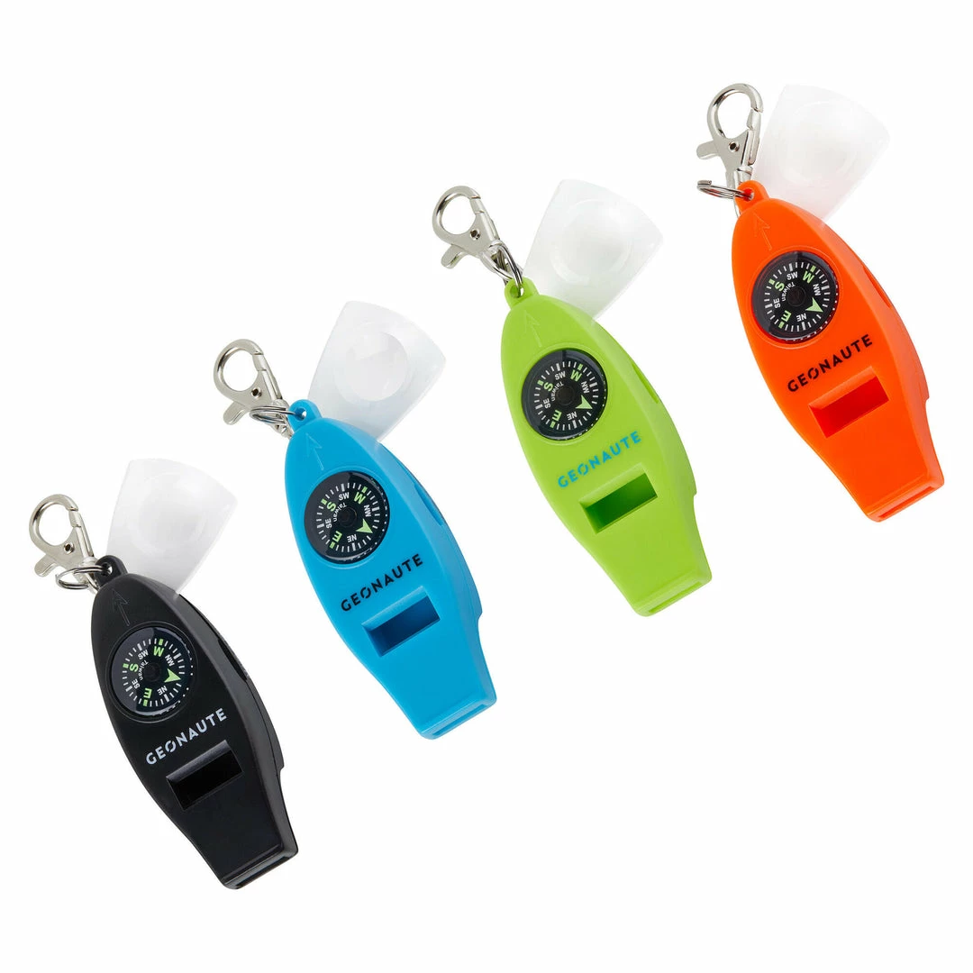 Geonaute 4-in-1 Survival Tool With Whistle Compass Thermometer And Magnifying Glass Hiking Clothing