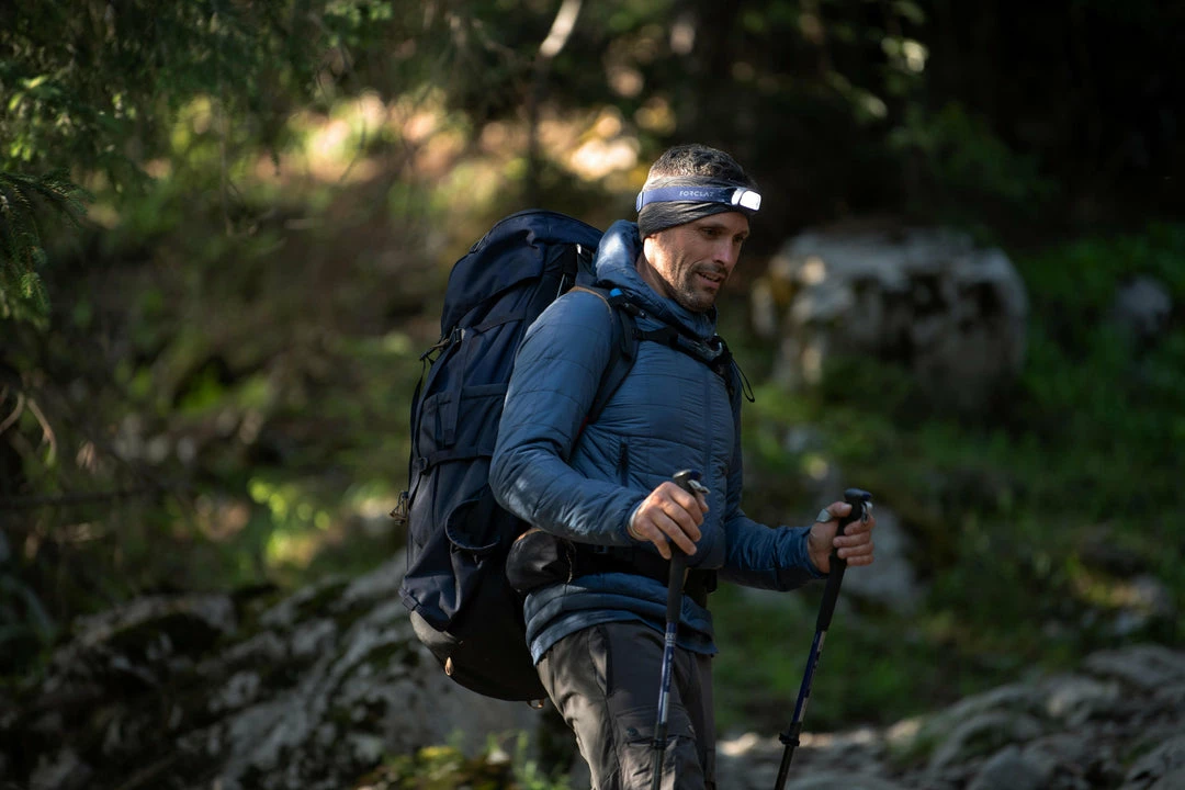 Forclaz Hiking Clothing Trek 100, Rechargeable USB 120 Lumen Backpacking Head Lamp