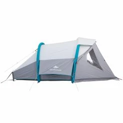 Quechua Air Seconds Fresh & Black, Inflatable Waterproof Family Camping Tent, 4 Person