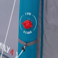 Quechua Air Seconds Fresh & Black, Inflatable Waterproof Family Camping Tent, 4 Person