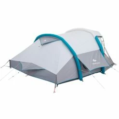 Quechua Air Seconds Fresh & Black, Inflatable Waterproof Family Camping Tent, 4 Person