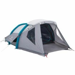 Quechua Air Seconds Fresh & Black, Inflatable Waterproof Family Camping Tent, 4 Person