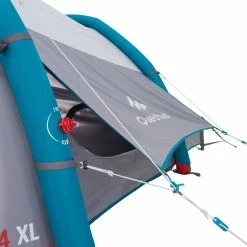 Quechua Air Seconds Fresh & Black, Inflatable Waterproof Family Camping Tent, 4 Person